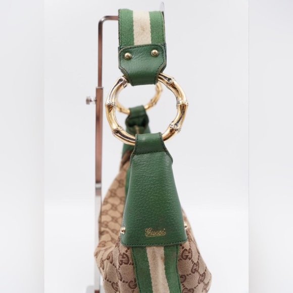 Gucci GG Bamboo Ring Hobo-green & beige - Picture 10 of 15